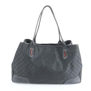 GUCCI Black Leather Tote Bag